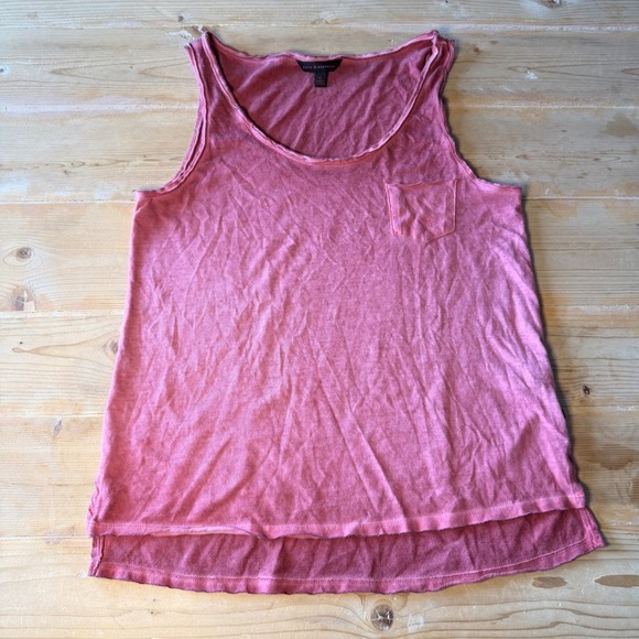 Rock & Republic Tops - Rock & Republic Womens Coral Pink Pocket Tank Top High Low Hem Size M